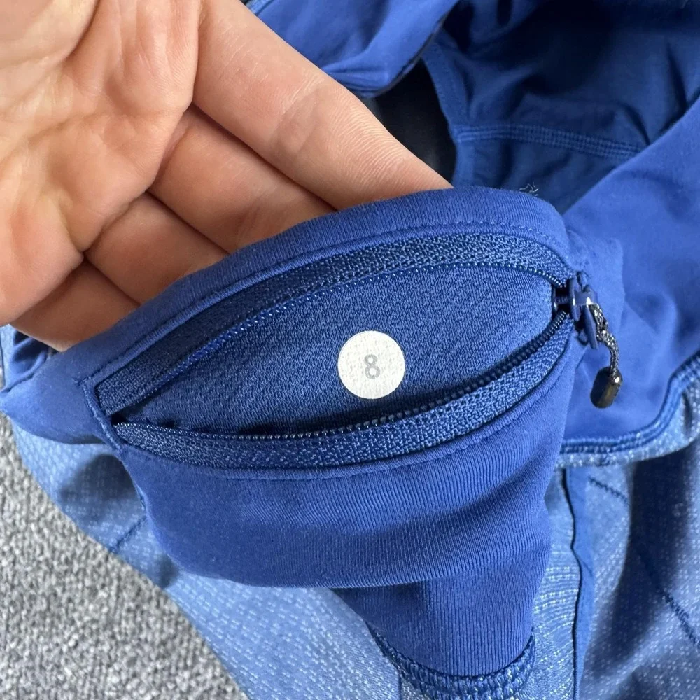 Lululemon Shorts Womens 8 Blue Lined Running Athletic Gym Training Pockets
